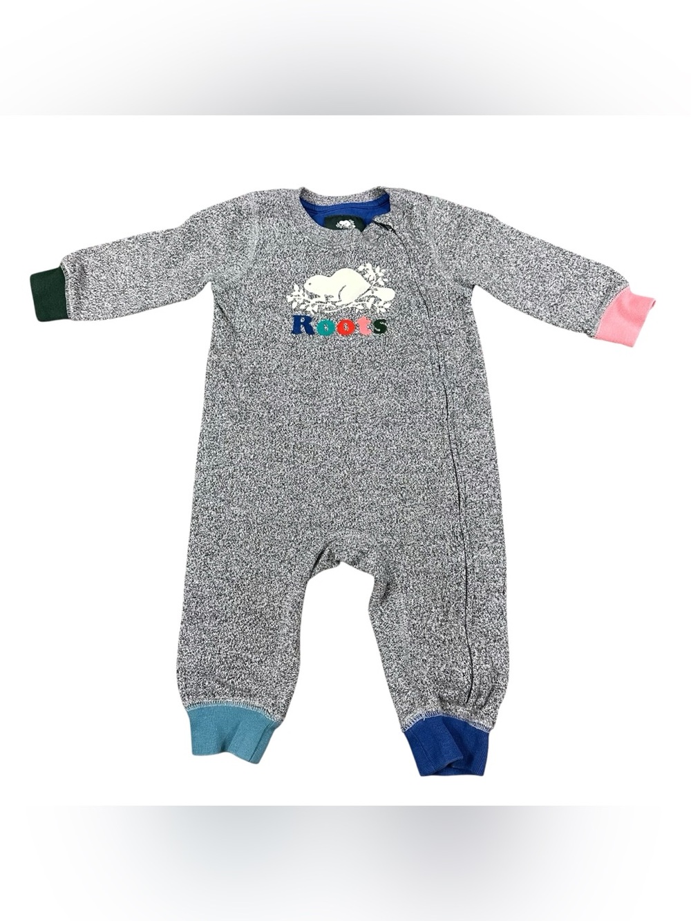 Roots Baby Boys Gray Long Sleeve One-Piece Jumpsuit 6-12 months